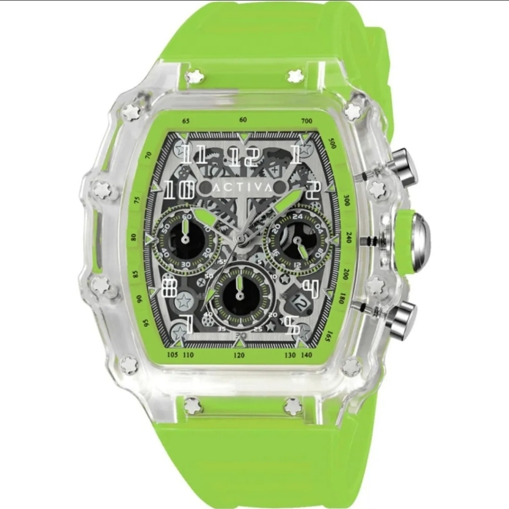 🍀Activa Fury X Men's Watch w/ Skeleton Dial - 44.3mm